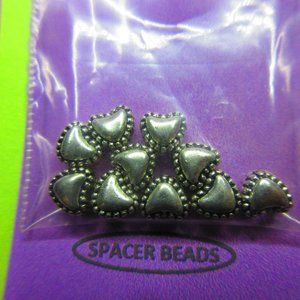 Silver Plated Hearts Spacer Beads 10Pcs In Each Package Lot Of 15 Packages